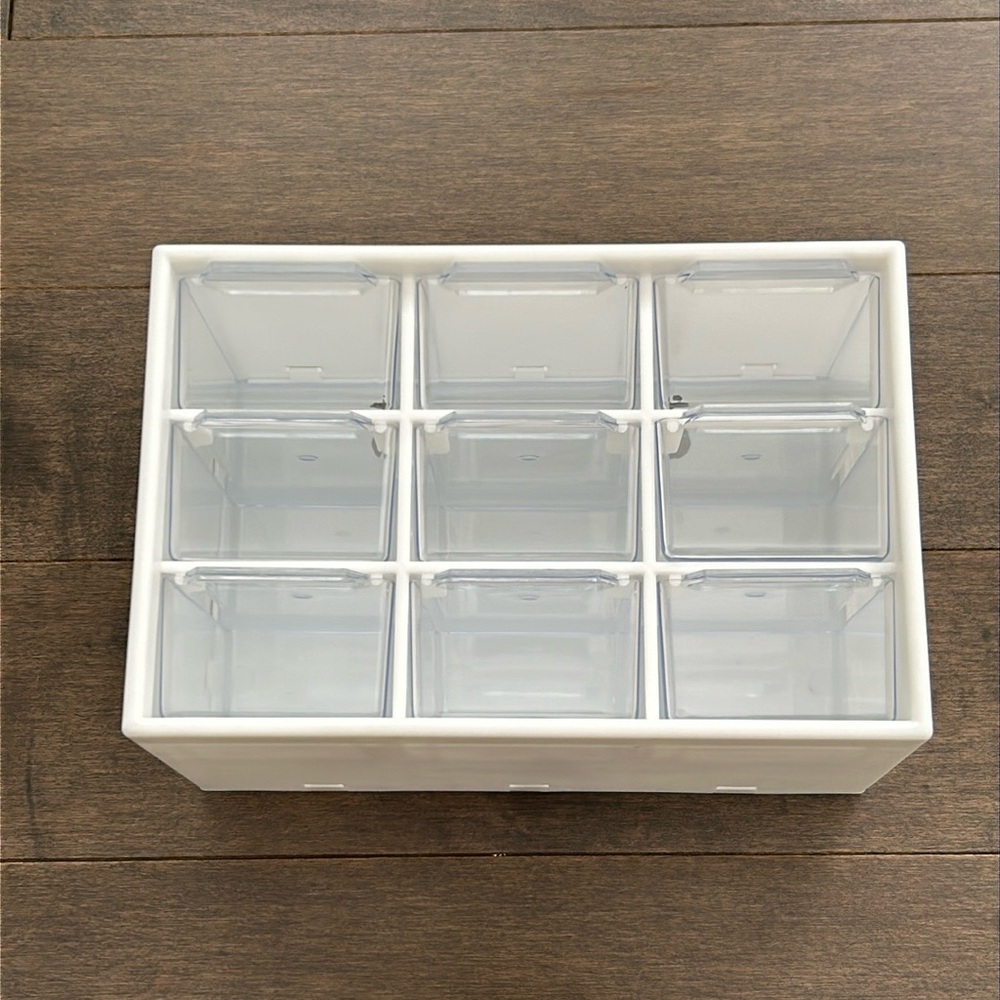 Craft Drawer Organizer Storage, Plastic Caddy Holder, Desk Office, White Clear